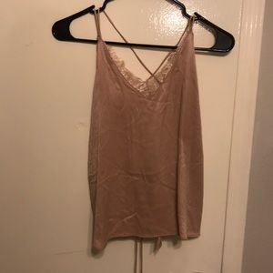 Lace top with open back